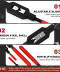 Built Tough Pair Of Adjustable Tap Wrenches With Smooth As Butter Ratcheting Handles Plus Preoiled Protection, adjustable slider and durable carbon steel shell.