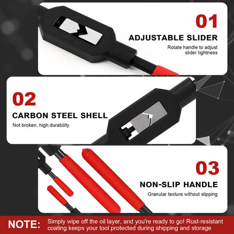 Built Tough Pair Of Adjustable Tap Wrenches With Smooth As Butter Ratcheting Handles Plus Preoiled Protection, adjustable slider and durable carbon steel shell.