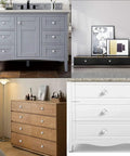 Slick Satin Brushed Nickel Round Mushroom Cabinet Knobs Set 30mm Drawer Pull Handles on various kitchen cupboards and dressers