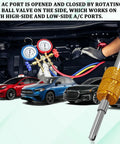 17 Piece Air Conditioning Valve Core Kit With Valve Cores And Accessories For R12 R134a Sealing Covers shown with cars