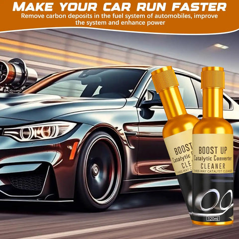 Stylish car with 3 Pack Catalytic Converter Cleaner Kit For Gas And Diesel Cars, 120 ml Each, Engine And Exhaust System Cleaner Additive.