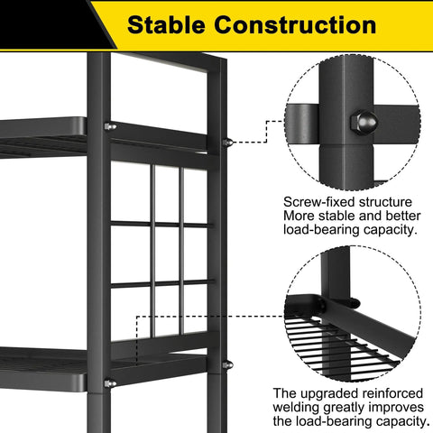 Close-up of Six Wire Standing Storage Shelf For Bathroom And Laundry Room, Metal Shelving Unit Pantry Rack, highlighting stability features.