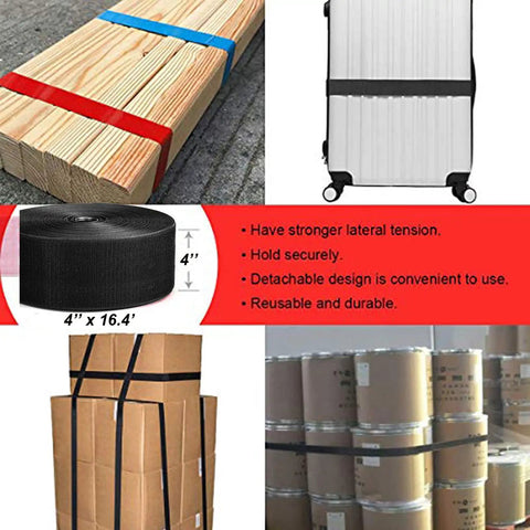4 Inch Wide 5 Yards Long Heavy Duty Hook And Loop Cable Tie Cord Wrap Fastener Nylon for securing luggage and packaging