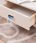 Drawer with Blue Gradient Gold Fluid Art Cabinet Pull featuring black semicircle marble style stone pattern handle.