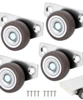 Rigid Side Mount Caster Wheels 1.25 Inch 4 Pack No Swivel With 8 Screws 35 Lb Capacity Per Caster Beefy Low Profile
