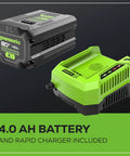 Heavy Duty 80V Cordless Backpack Leaf Blower Featuring 750 Cfm Brushless Motor Paired With A 4 Point Zero Ah Battery And Charger for efficient charging.