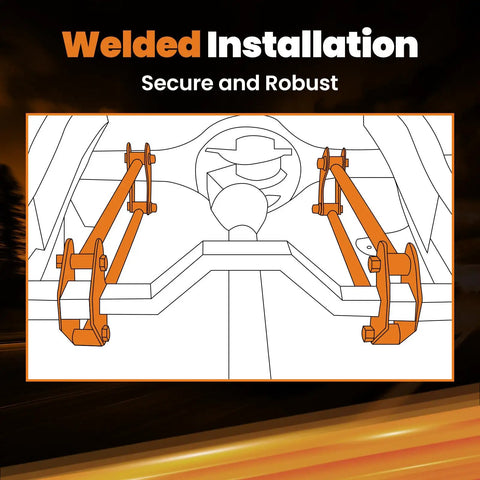 Diagram of Parallel 4 Link Suspension Kit for Hot Rods and Rat Rods Weld On 24 Inch Steel Bars With Heavy Duty Heim Joints