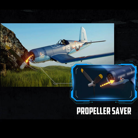 Three Pack 3-Blade Propellers For Volantex RC Brushless 500mm F4U Corsair RC Plane With Saver And Adapter in flight