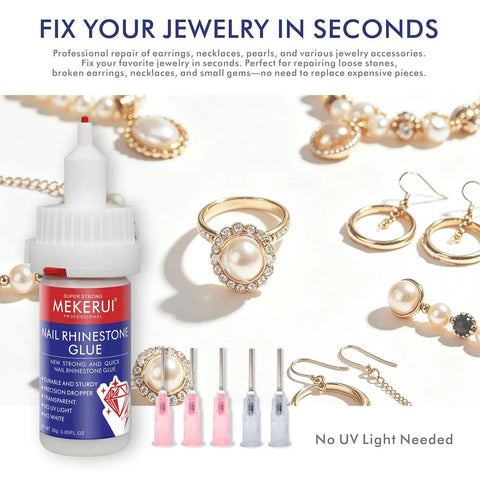 Strong Hold Jewelry Repair Glue With Ultra Fine Tip For Earrings And Necklaces Rhinestone And Gem Adhesive Quick Dry