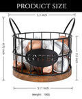 Coffee Pods Holder For Countertop With Wood Base, K Cup Organizer Basket, Sturdy Pod Storage, Vintage Industrial Black Frame