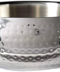 Heavy Duty Double Wall Insulated Stainless Steel Serving Bowl With Hella Sharp Hammered Finish Keeps Food Hot Or Cold 11 5 Inch shown from the side.