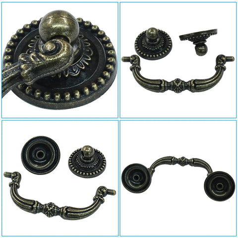 Solid Three Inch Vintage Bail Drawer Pulls Machined From Heavy Duty Zinc Alloy With A Chip Resistant Antique Bronze Finish Tool Free Install On Cupboards Or Furniture Bold Update Every Single Time Pair Fastens Tight