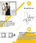 Installation guide for 4 Piece Sliding Screen Door Roller Kit With 1 Inch Steel Ball Bearings for Easy Glide and Quiet Operation.