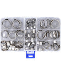 80 Piece Stainless Steel Hose Clamp Assortment Kit With Pliers And Case For Auto Work, Rust Proof Clamping Tools For Plumbing Or Repair Jobs No Leaks Guaranteed To Get The Job Done Right. 9-size clamp set in storage case