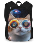 Roomy College Laptop Backpack With Dope Galaxy Space Cat Design Fits 15 Inch Notebook Durable Oxford Fabric For School Work Travel Gym