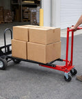 Heavy Duty Convertible Hand Truck Dolly Cart With Four Smooth Rolling Wheels And 1000 Pound Capacity For Moving Day furniture hauls with boxes.