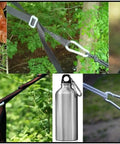 Heavy Duty Bushcraft Carabiner Snap Hooks In Black And Silver Zinc Finish used for various outdoor gear attachments