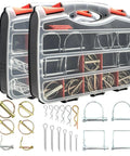 419 Piece All In One Heavy Duty Hitch Pin Kit Zinc Plated For Trailers Trucks Tractors Mowers And Farm Equipment case with contents
