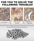 Image displaying M6 x 1.0 Helicoil Thread Repair Kit, 100 Pcs Coiled Wire Inserts, Stainless Steel 304 Thread Sleeves For Damaged Threads inside a toolbox.
