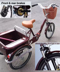 Adult Three Wheel Tricycle With Pedals Cargo Trike With Back Cabin Front And Rear Brakes Hydraulic Front Fork Pneumatic Spoke Tires