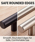 10 Piece Matte Black Stainless Steel Cabinet Handles for Kitchen Cabinets and Drawer Pulls, 5 Inch, Rounded Edges
