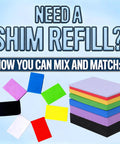 Colorful foam shims in various sizes for the Ultimate Foam Wall Flattening Shim Kit For Straightening Out Them Wobbly Drywall Surfaces And Ceilings Durable Moisture Resistant Spacers That Never Squish Down No Sweat Setup For Quick Home Reno Jobs.