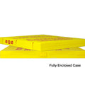 Side view of Safety Data Sheets Binder With 1 Inch Ring Capacity And 3 Poly Rings Durable Polypropylene SDS Binder, bright yellow, enclosed.