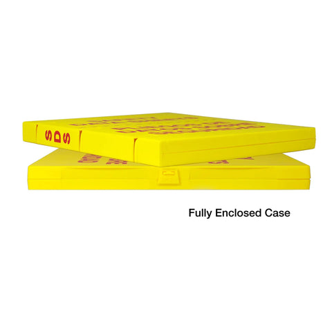 Side view of Safety Data Sheets Binder With 1 Inch Ring Capacity And 3 Poly Rings Durable Polypropylene SDS Binder, bright yellow, enclosed.