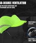 Lightweight Bump Cap With Breathable Baseball Cap Style For Work Hard Hat Alternative For Men And Women Lime Green Protective Headwear With Durable ABS Liner And Ventilated Comfort featuring breathable eyelets and shell insert.
