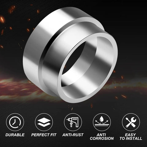 Flexplate Torque Converter Spacer And Flywheel Hub Adapter For GM TH350 TH400 Transmissions Compatible With LS And LT V8 Engines Easy Install Connector Between Flexplate And Torque Converter, shown in metallic finish with anti-rust icons