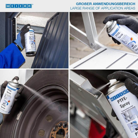 Grease-Free Dry PTFE Lubricant Spray For Metal, Plastic And Wood Surfaces used on various equipment