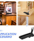 Rubber Draw Latch Black With Storage Rack For Cabinet Doors No Fuss Install Marine Window Catch in application on cabinet and table