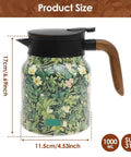 Large Capacity 1000ml Thermal Coffee Carafe And Insulated Tea Pot Stainless Steel Leak-Proof Water Pitcher in floral green design