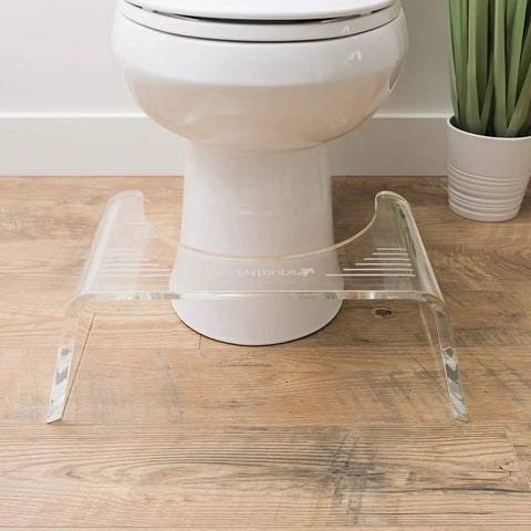 Ghost Acrylic Toilet Stool 7 Inch For Easy Pooping And Less Strain See Through Clear Bathroom Stool That Elevates Your Posture Modern Durable Design For Home Use And Quick Comfortable Sessions
