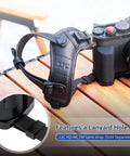 Durable Aluminum Hand Grip For D-LUX8 Camera With L Shape Bracket And Built In Arca Quick Release Plate attached to camera