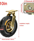 Hardcore Heavy Duty Pneumatic Rubber Caster Wheels 2 Pack Industrial Grade 10 Inch Wheel with Steel Bracket for Easy Movement.