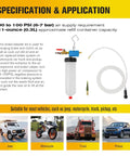 Vacuum Brake And Clutch Fluid Extractor Kit With 300Ml Capacity And 71 Inch Hose, Easy Bleeder Tool for Specifications and Applications