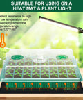 Five Pack Seed Starter Trays Kit With 200 Cells Total See Through Lids And Adjustable Humidity Dome with heat mat and light