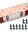 Heavy Duty Copper Ground Bar Kit With 10 Terminal Positions 7.87 In Long By 2.36 In Wide Grounding Busbar For Electrical Panels