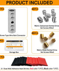 12-10 Gauge Wire Butt Connectors Kit with 10 screw connectors, 40 galvanized screws, 40 brass screws, heat shrink tubing