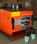 Rock Solid 25mm Electric Rebar Bender Equipped With Dual Foot Switches, showcasing vibrant orange unit for bending one inch steel.