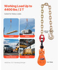 2-Ton Snatch Block With G80 Chain And Swivel Shackle 3 Inch Sheave For 3/8 Inch Wire Rope Heavy Duty Tow Truck Recovery Pulley For Flatbeds