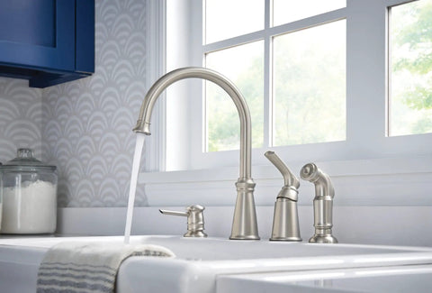 Top Shelf High Arc Kitchen Faucet With Spot Resist Stainless Finish and Smooth One Handle Design in kitchen sink