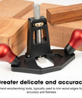 Precision Woodworking Router Plane And Hand Planer Featuring Cnc Machined Aluminum Build With Sharpened Carbon Steel Blade on a workbench.