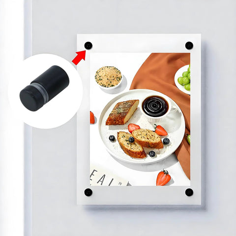 Antrader matte-black stainless steel glass standoffs for wall mounting; 1/2 in x 3/4 in; four standoffs visible.