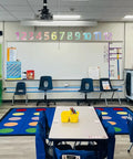 Classroom with Large 12 Piece Math Poster Set from 1 To 12 Numbers and Multiplication Chart for Classroom Decor and Bulletin Boards.