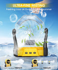 Portable Misting Fan With USB Rechargeable Battery, 8 Inch Cooling Mist Fan, 250ml Water Tank, LED Lantern in misting mode