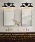 Two Light Matte Black Bathroom Vanity Light Bar For Mirror Dope Farmhouse Rustic Industrial Style Easy Install Wall Sconce E26 Bulbs Compatible 21 Inch Wide Modern Durable Metal Fixture above mirrors