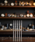 Five Piece Silver Movement Watch Stem Crown Kit For NH35 NH36 NH38 NH39 Movements And Repair Tools displayed vertically