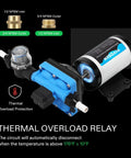 Water Pressure Pump With 70 PSI Diaphragm, 5.5 GPM 110V High Flow Workhorse, Half Inch and Three Quarter Inch Adapters